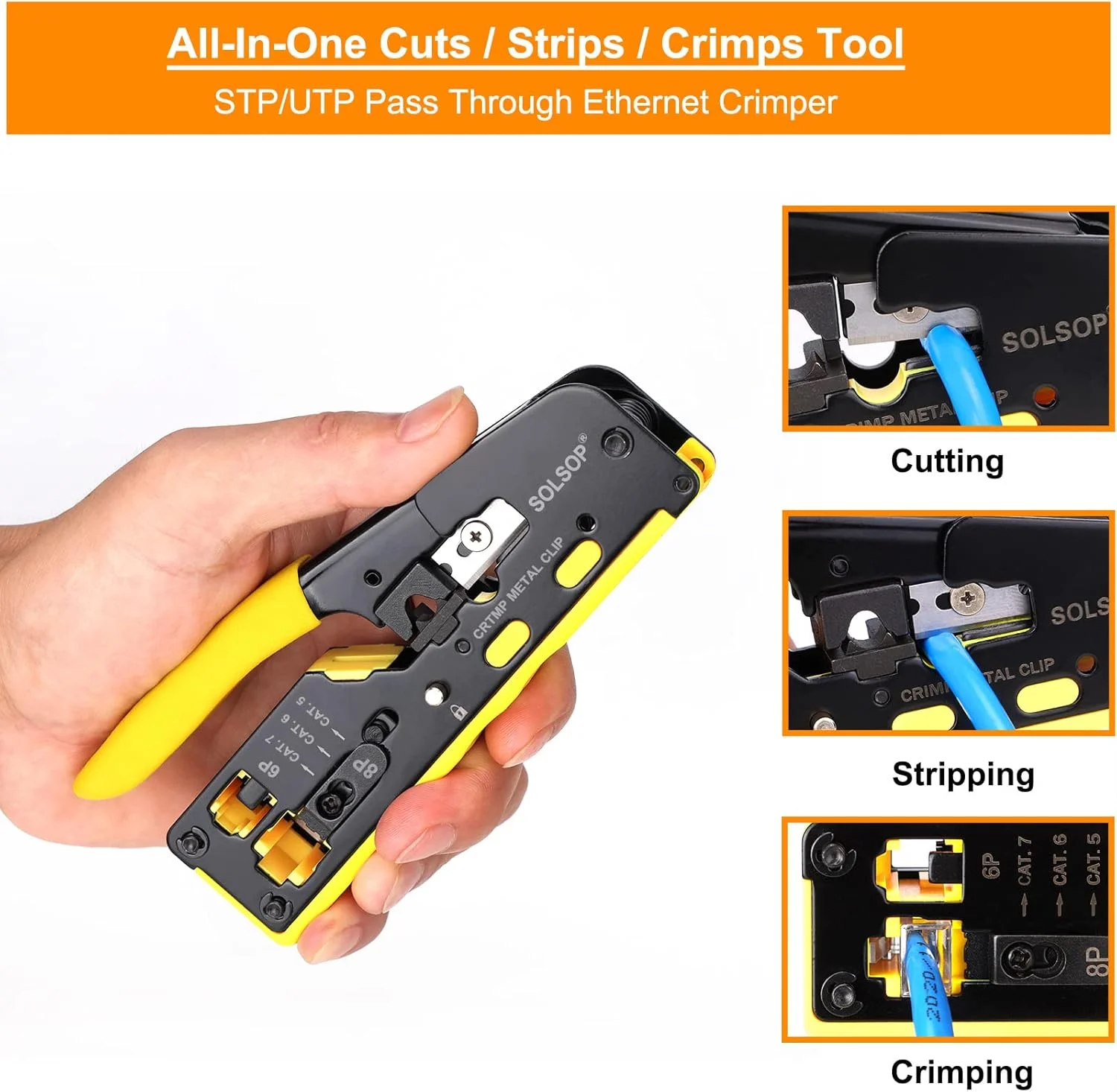 Pass Through RJ45 Crimp Tool Kit 2
