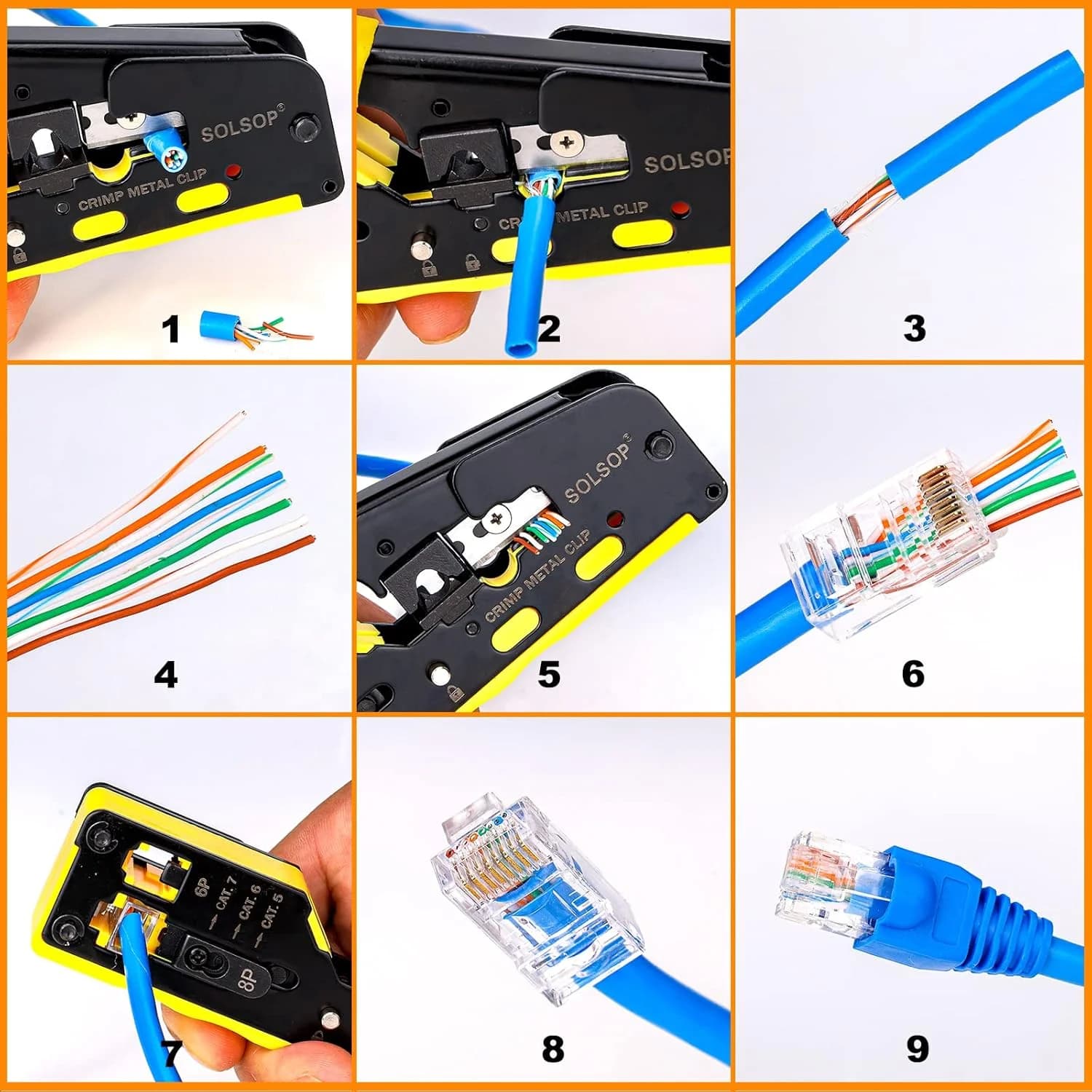 Pass Through RJ45 Crimp Tool Kit 4